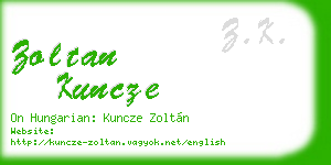 zoltan kuncze business card