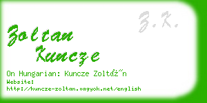 zoltan kuncze business card